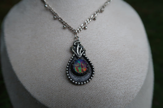 Mushroom moon necklace 18”