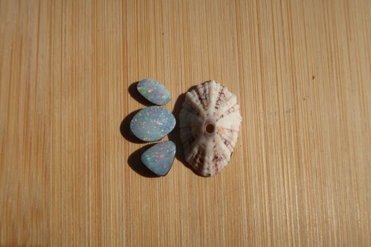 Pink opihi shell and triple opal ring-made in your size!