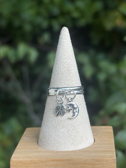 Sterling silver charm ring- choose your charms!