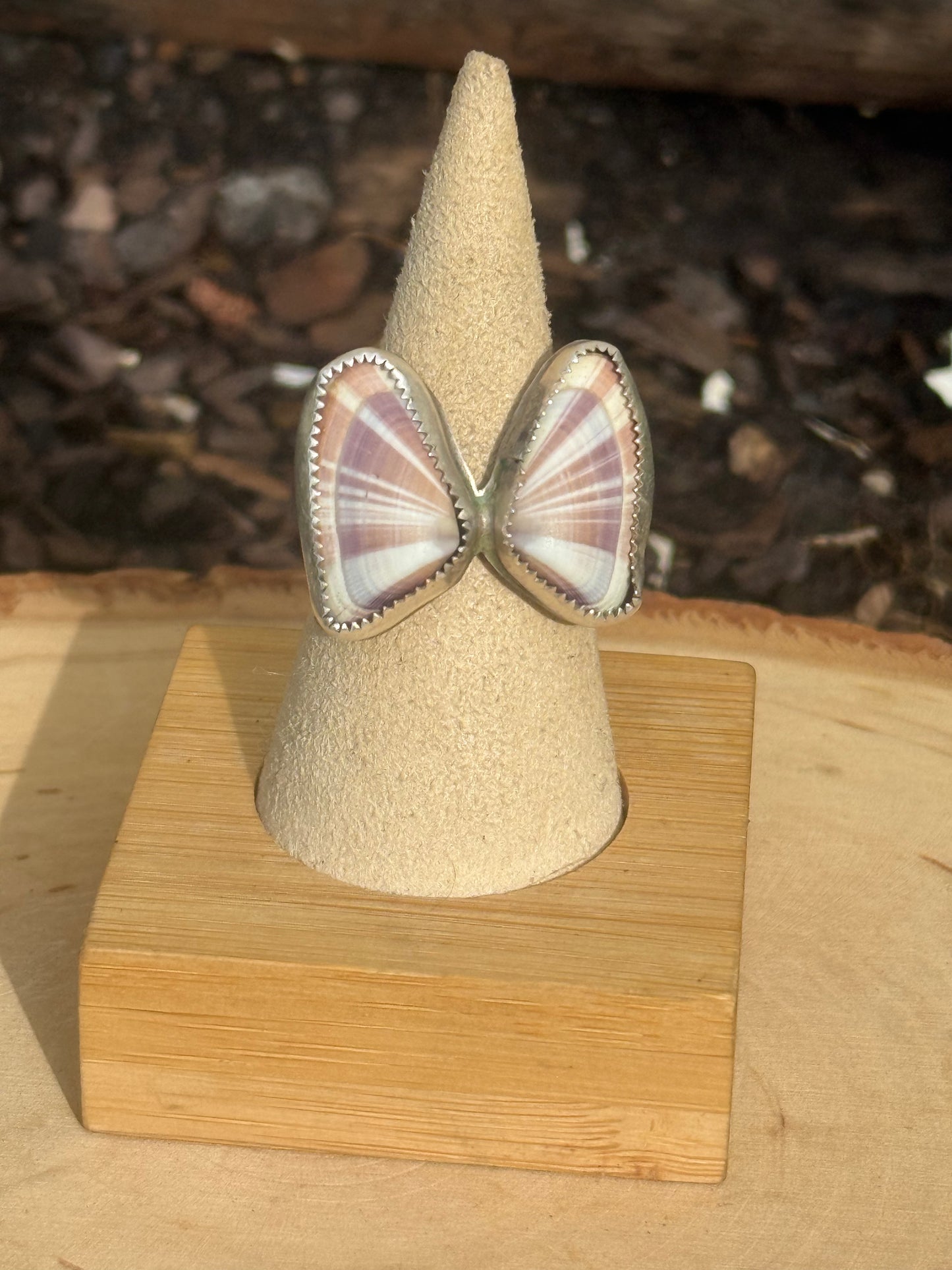 Butterfly shell ring-made in your size!