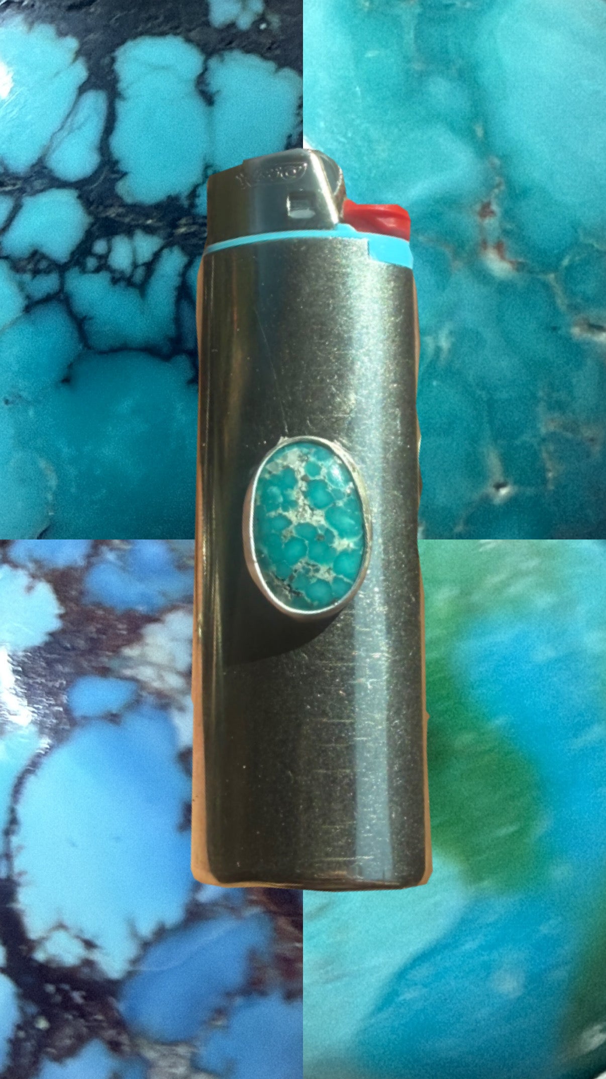 White water turquoise lighter case