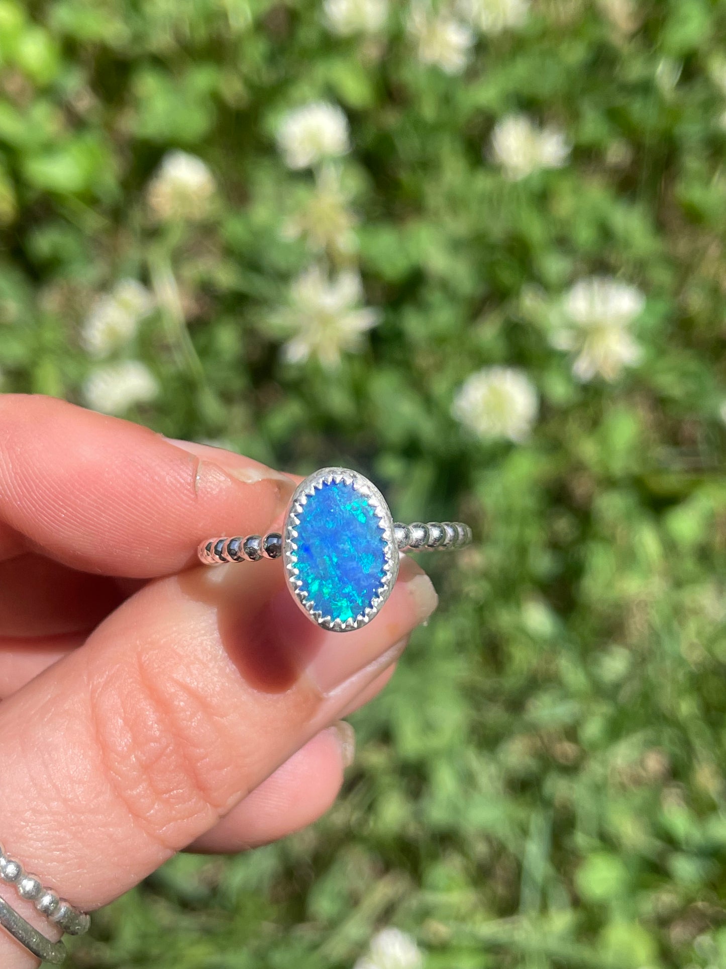 Blue coober pedy opal ring- Choose your stone!