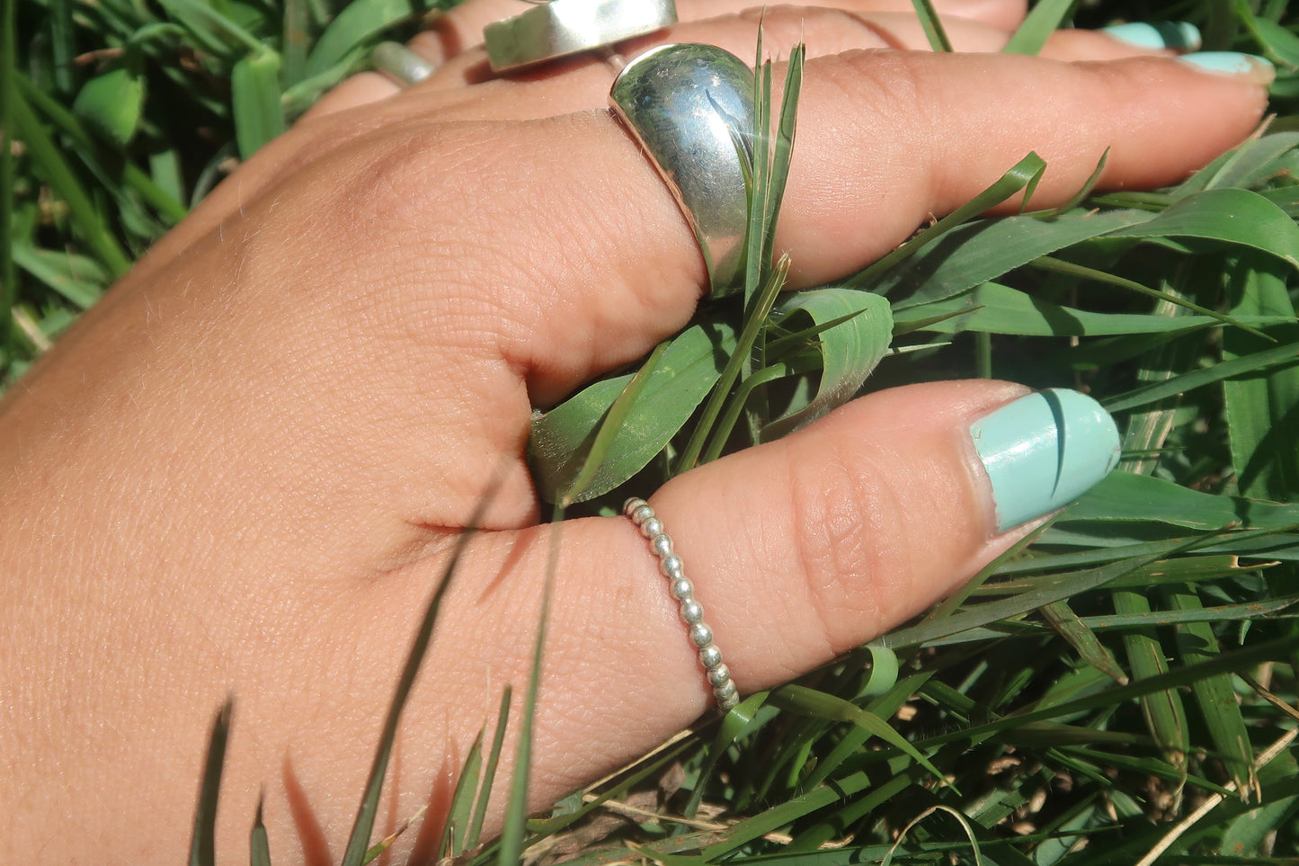 Beaded stacker ring- Made in your size!