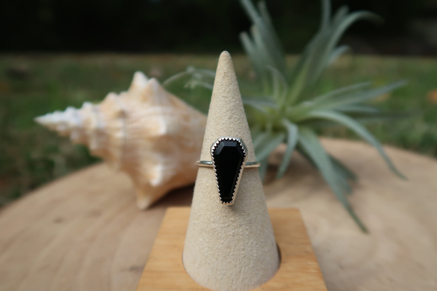 Black coffin ring made in your size!