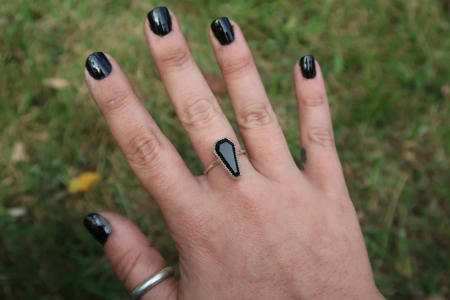 Black coffin ring made in your size!