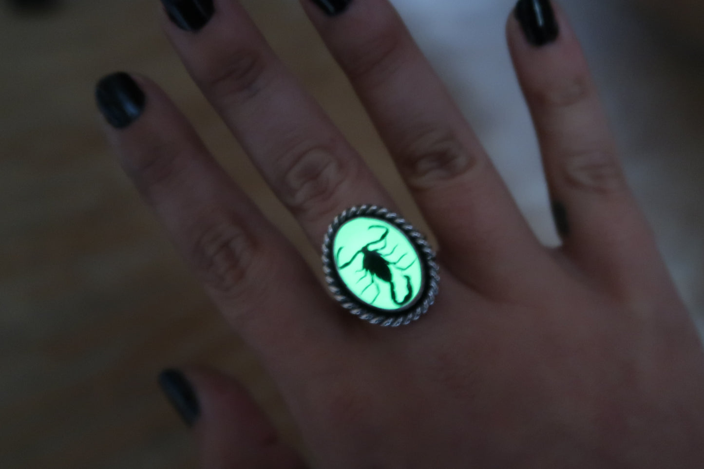 Glow in the dark Scorpion ring size 8