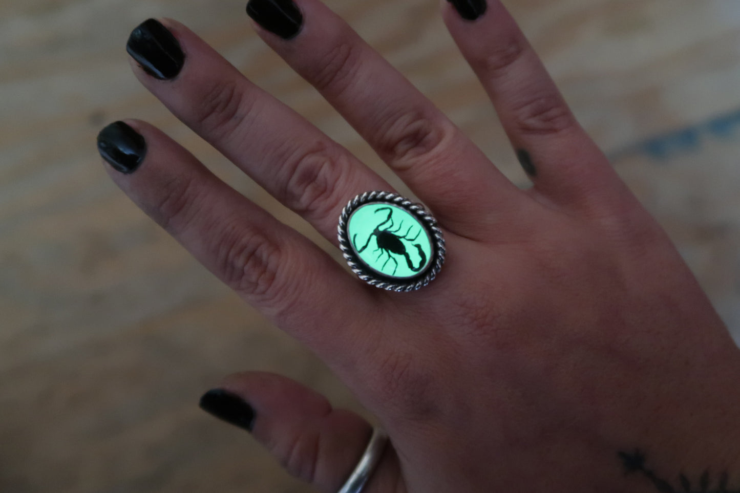 Glow in the dark Scorpion ring size 8