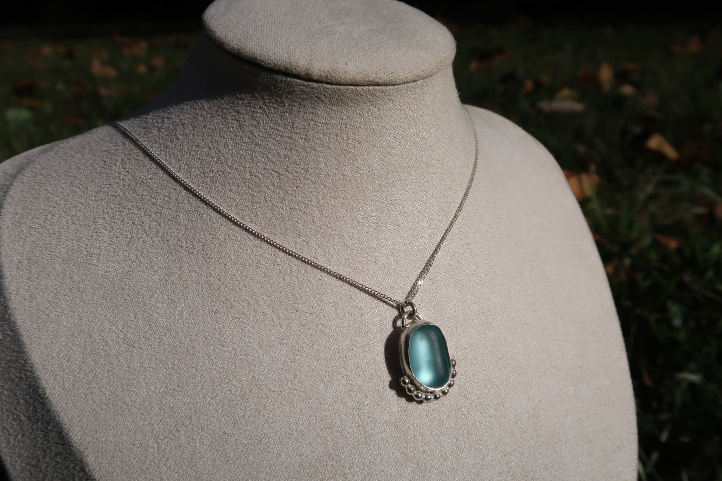 Blue seaglass necklace