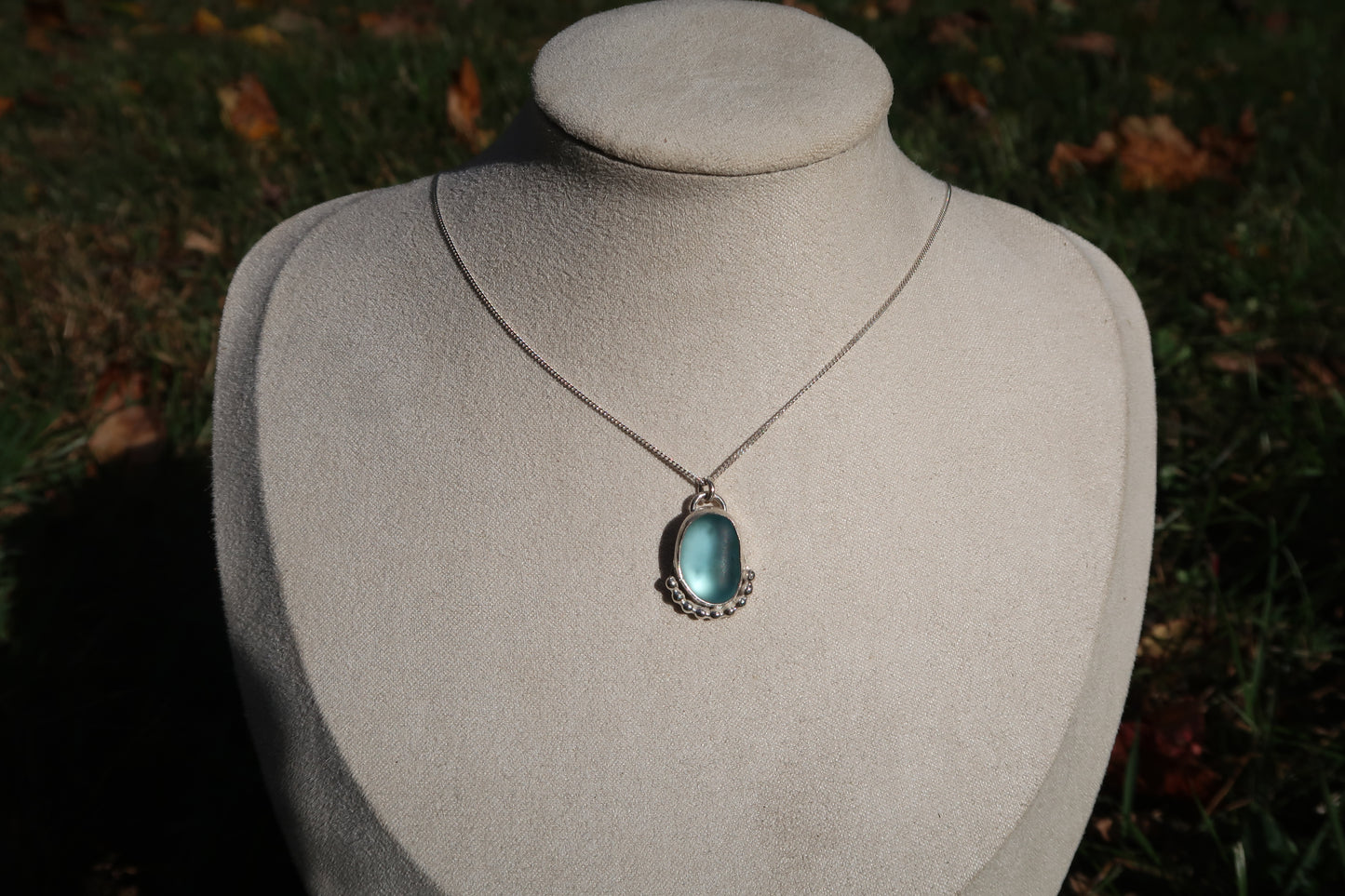 Blue seaglass necklace