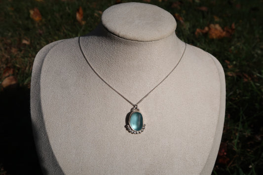 Blue seaglass necklace