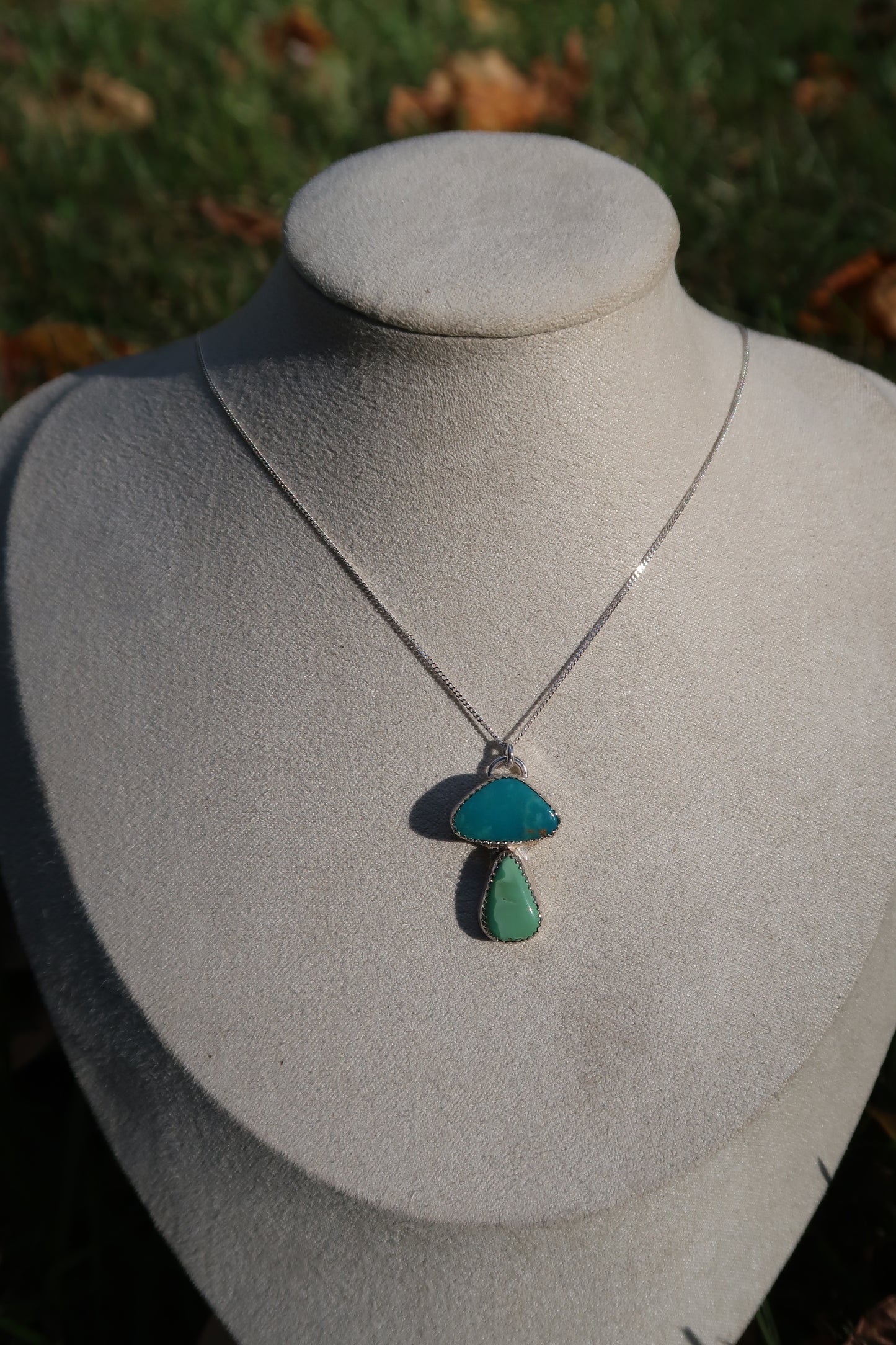 Turquoise mushroom necklace