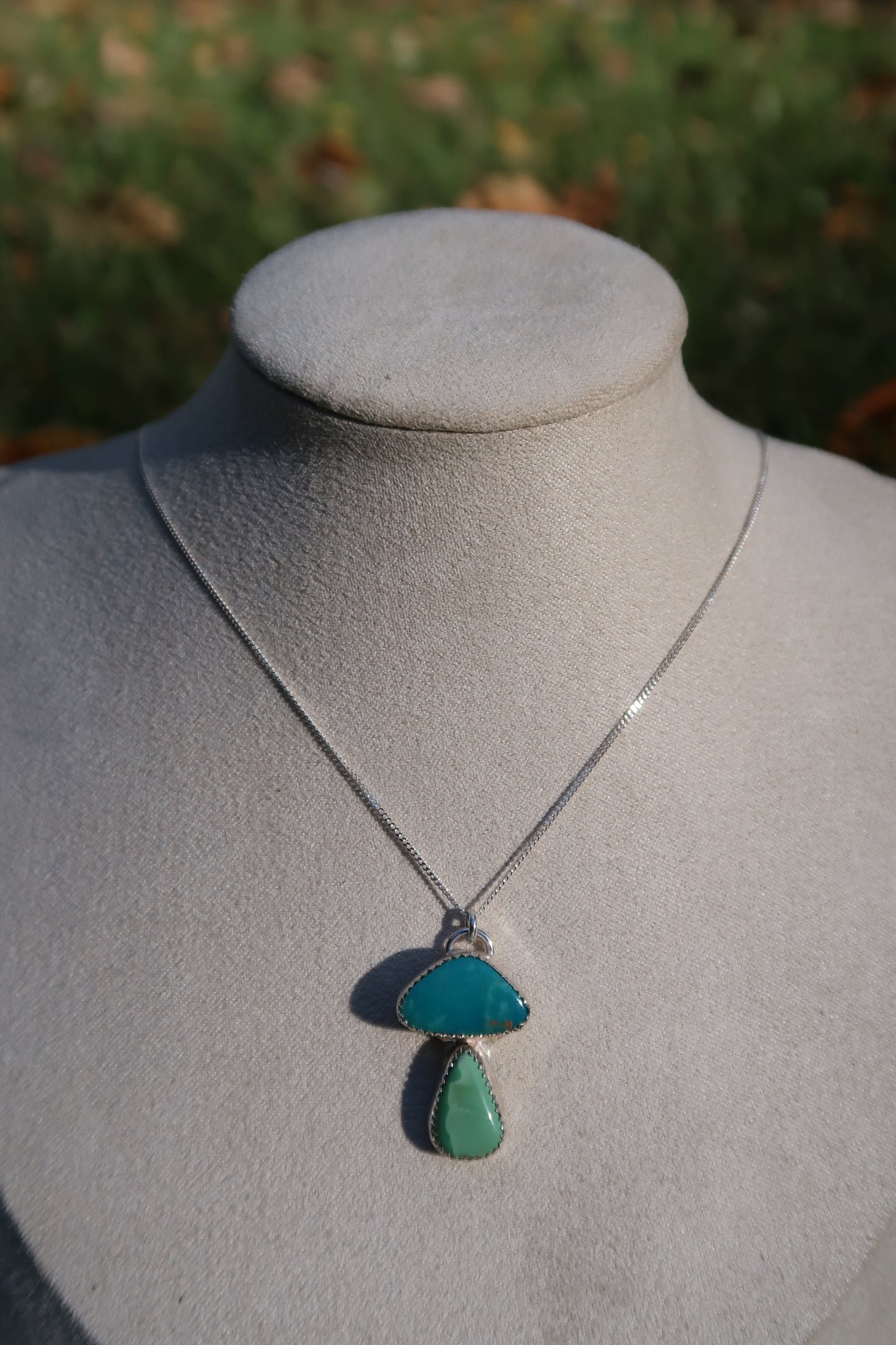 Turquoise mushroom necklace