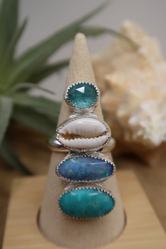 Paraiba apatite mermaid ring size 8
