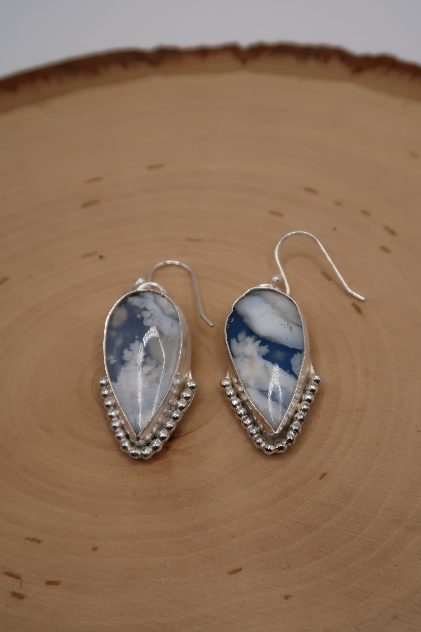 Plume agate earrings