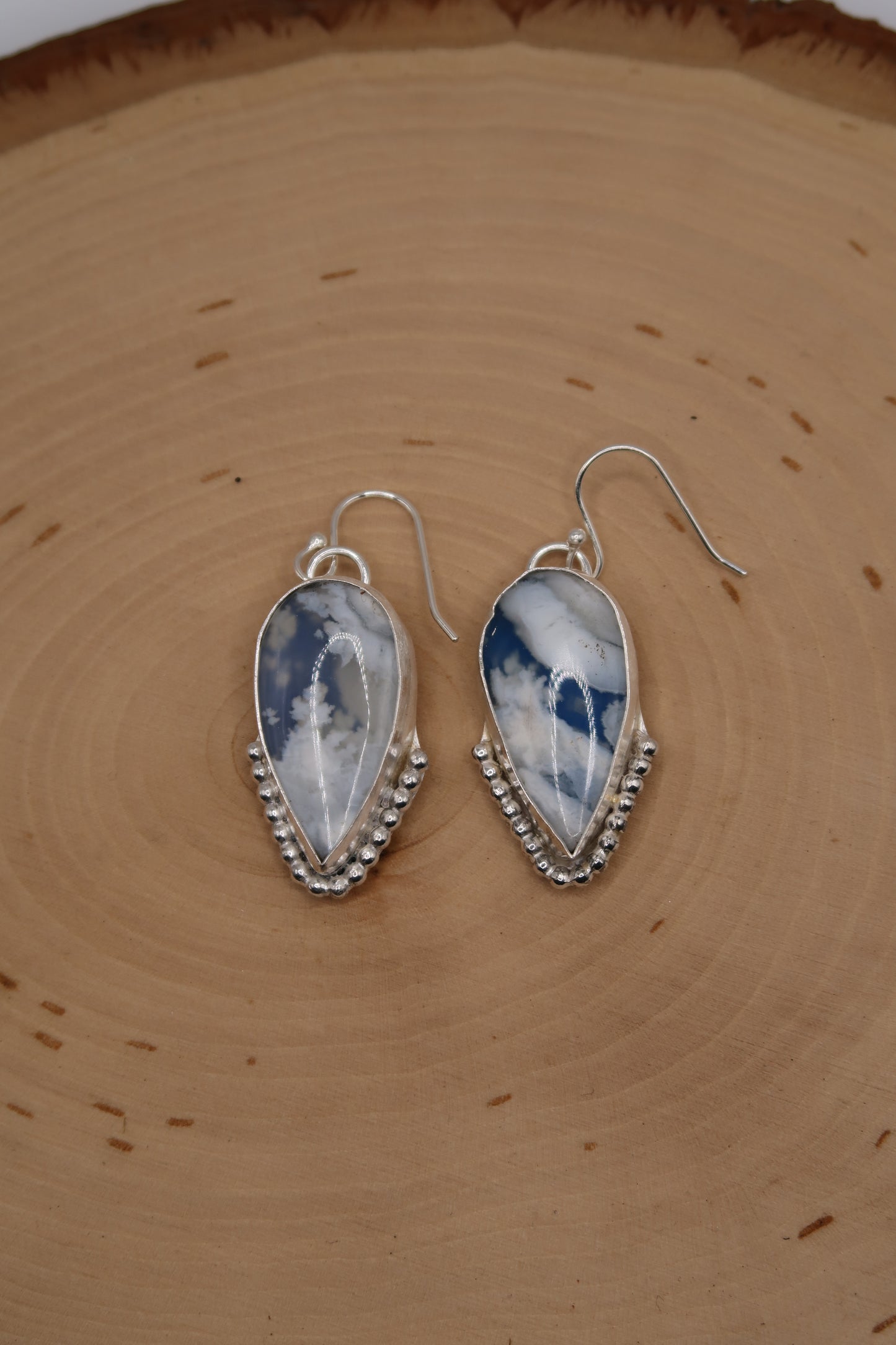 Plume agate earrings