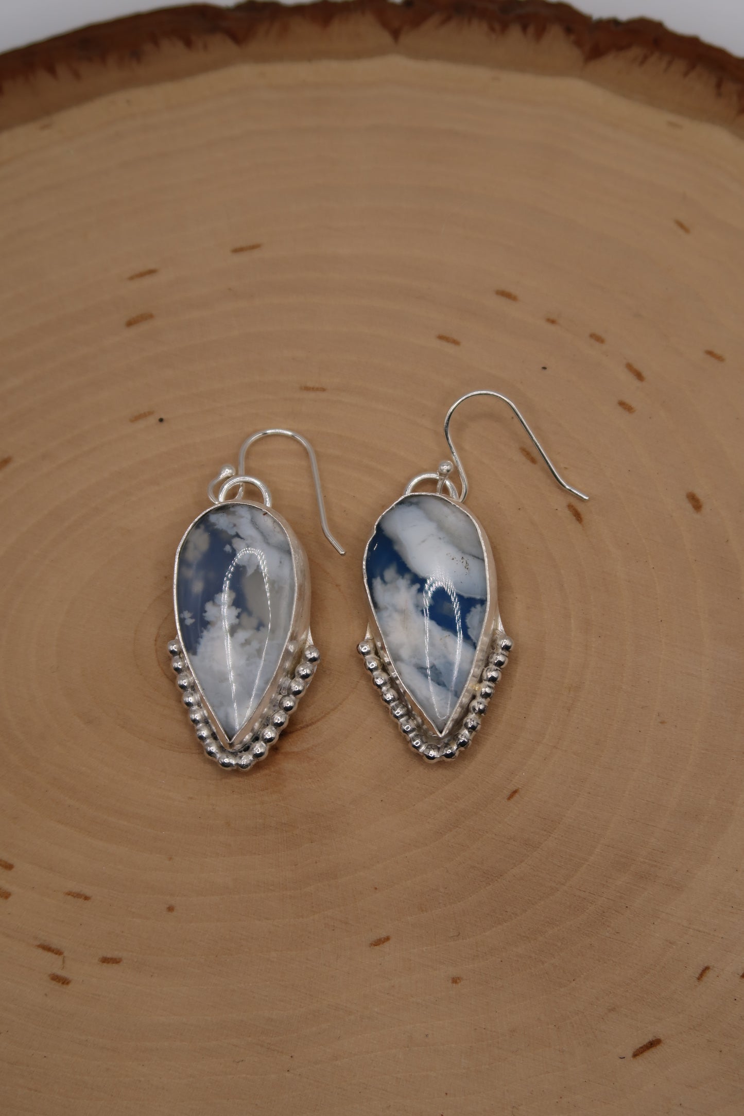 Plume agate earrings
