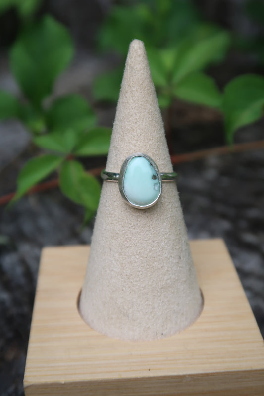 Variscite on hammered band size 5