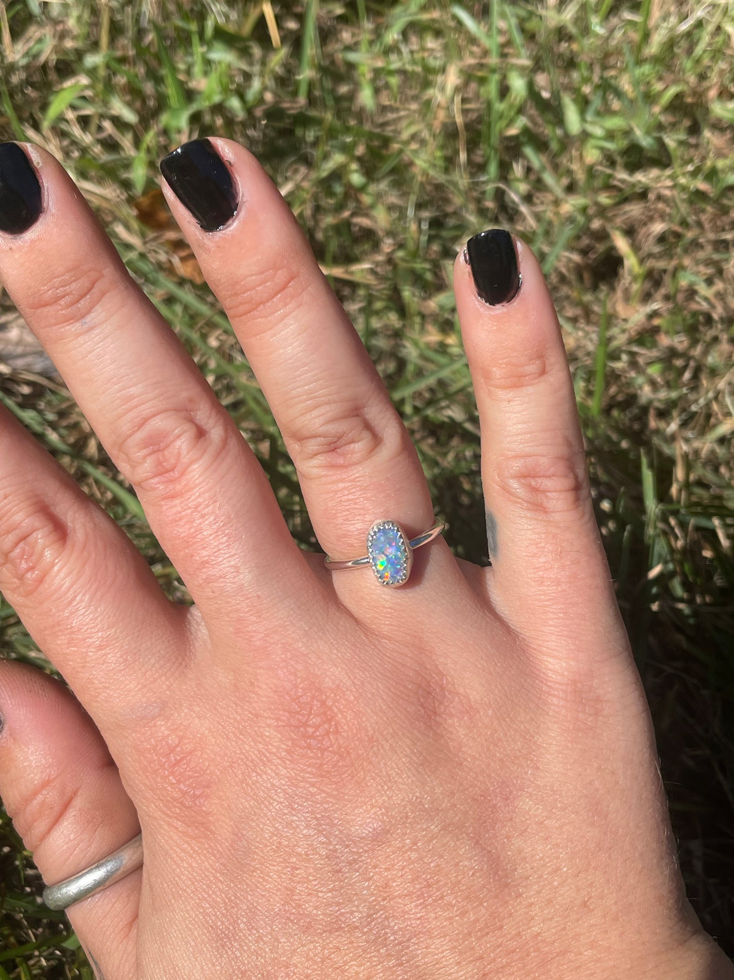 Coober pedy opal ring size 5